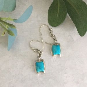 BARSE Sterling Silver Turquoise Dainty Drop French Wire Earrings NWOT